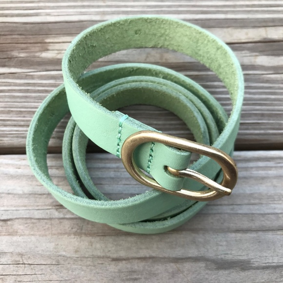 J. Crew Women Belt Genuine Leather Green Waistband - Picture 7 of 8